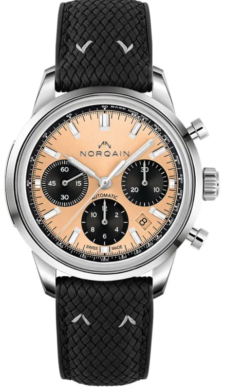 Norqain Freedom 60 Chrono 40mm Peach Rubber Limited Edition made by C.W. Sellors