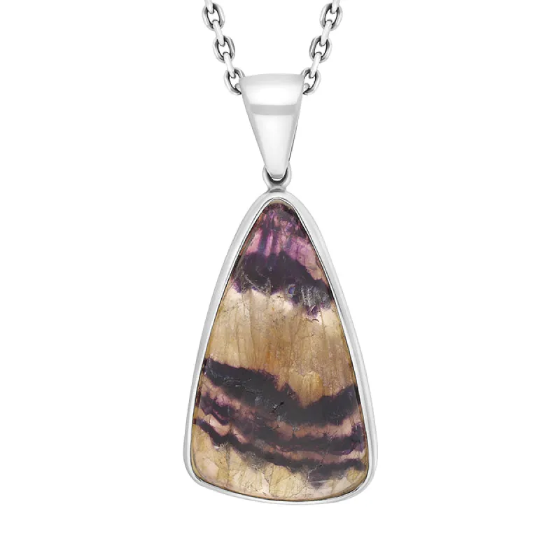 Sterling Silver Blue John Abstract Necklace D sold by C.W. Sellors