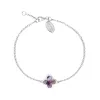 Sterling Silver Blue John Bloom Four Leaf Clover Polished Edge Bracelet sold by C.W. Sellors