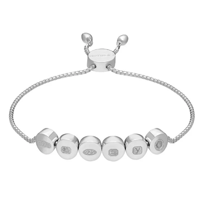 Sterling Silver King's Coronation Hallmark Round Disc Adjustable Bracelet D sold by C.W. Sellors