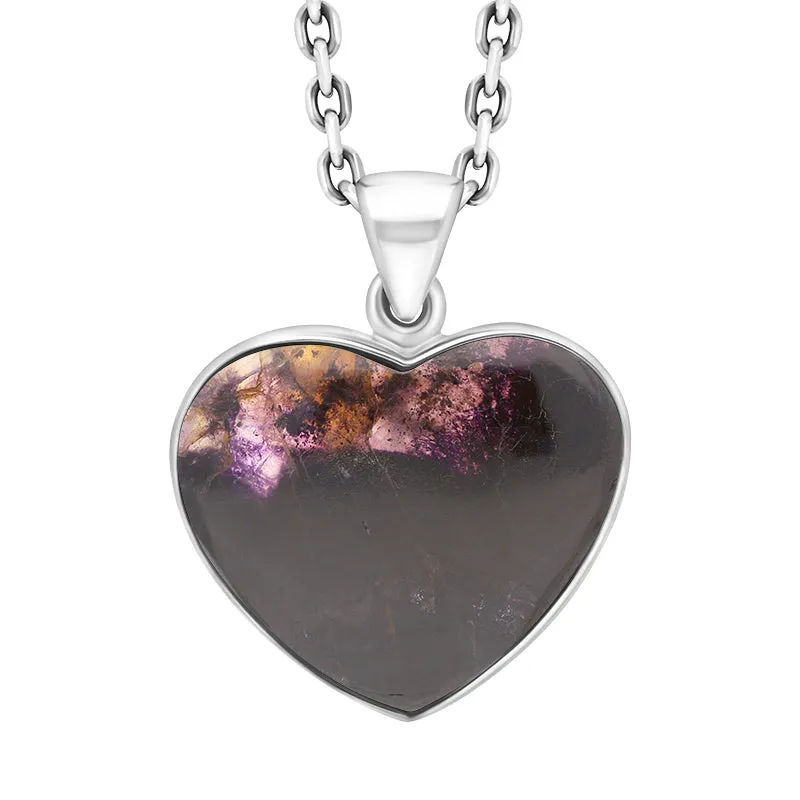 Sterling Silver Blue John Heart Pendant Necklace D sold by C.W. Sellors