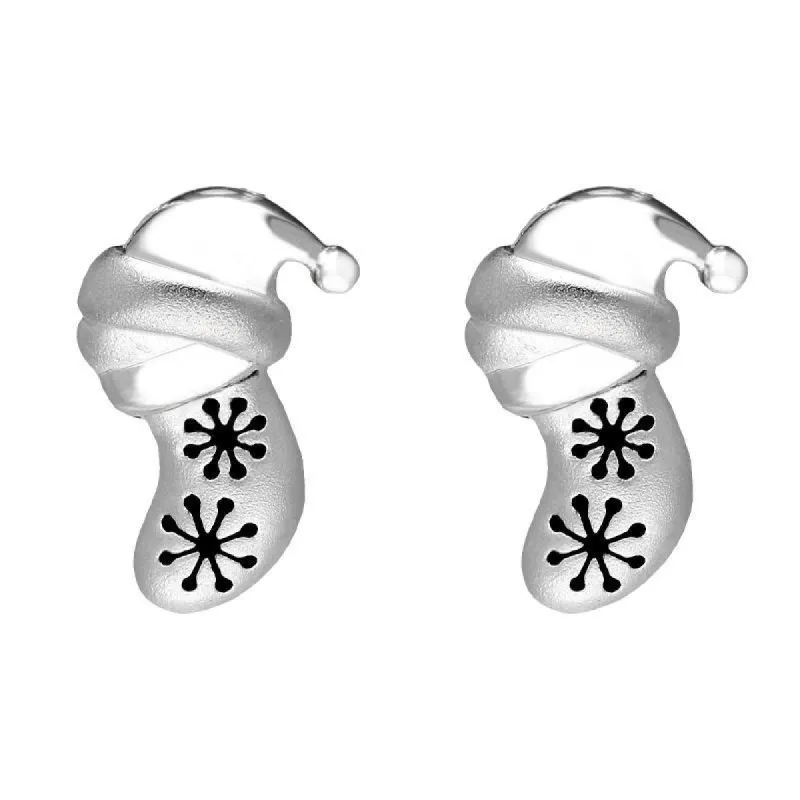 Sterling Silver Snowflake Stocking Stud Earrings sold by C.W. Sellors