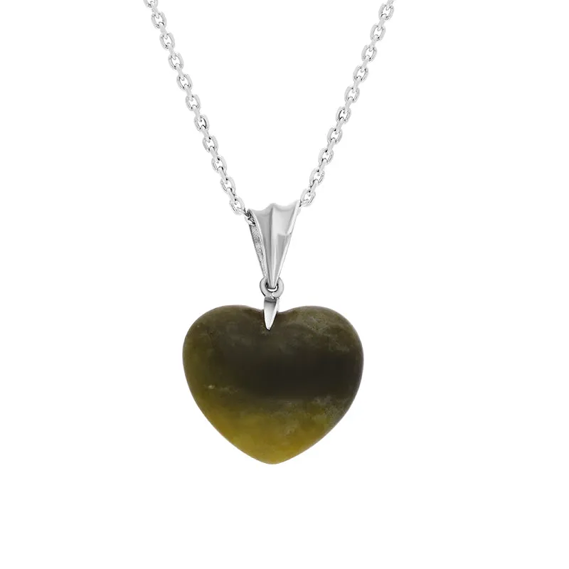 Sterling Silver Connemara Fluted Bail Medium Carved Heart Necklace D sold by C.W. Sellors