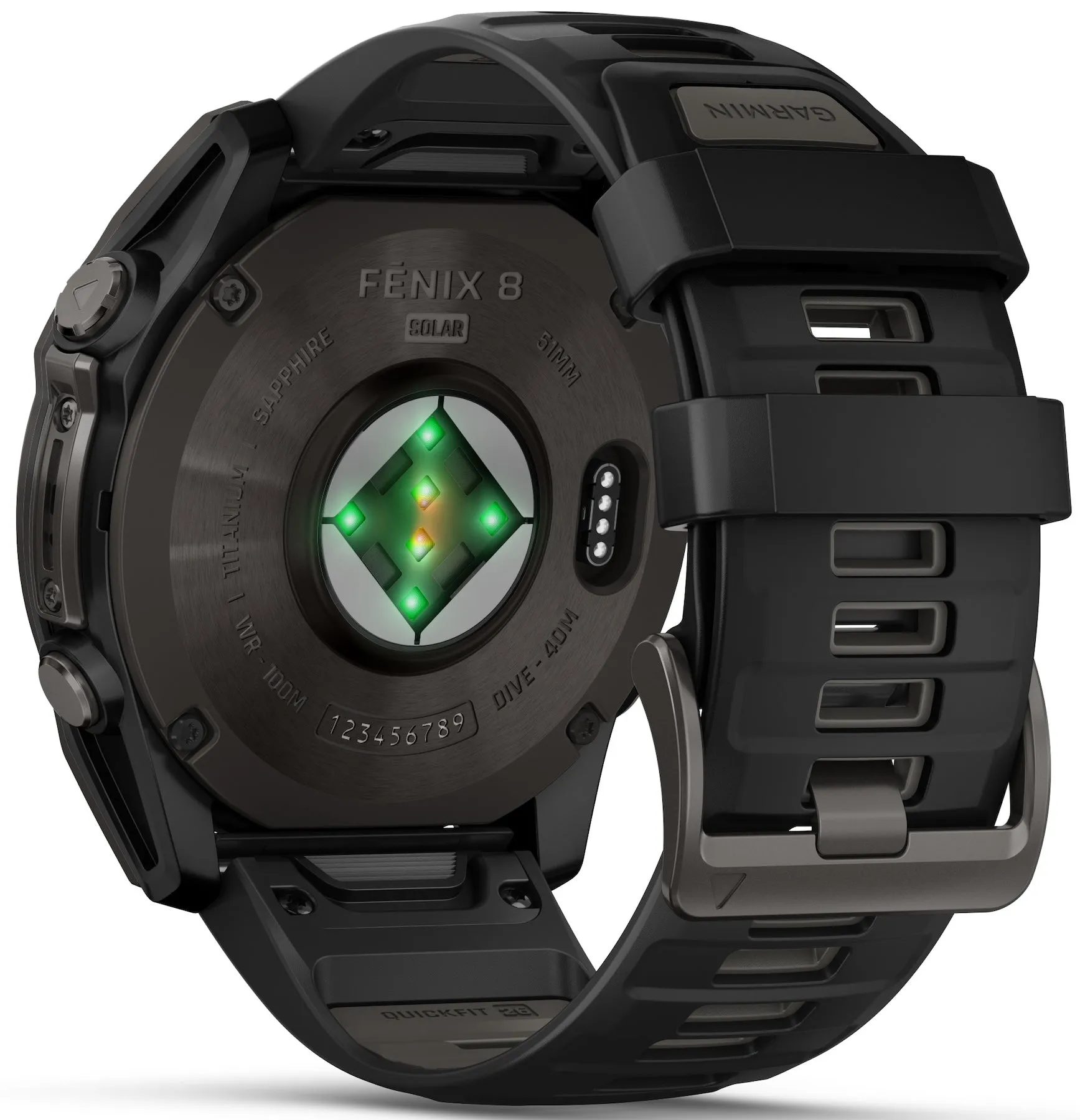 Garmin Fenix 8 51mm Sapphire Solar Carbon Grey DLC Titanium Black Pebble Grey Silicone Watch sold by C.W. Sellors product image thumbnail 2