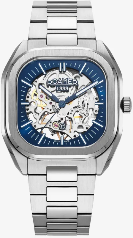 Roamer Mechano Blue Skeleton Watch sold by C.W. Sellors