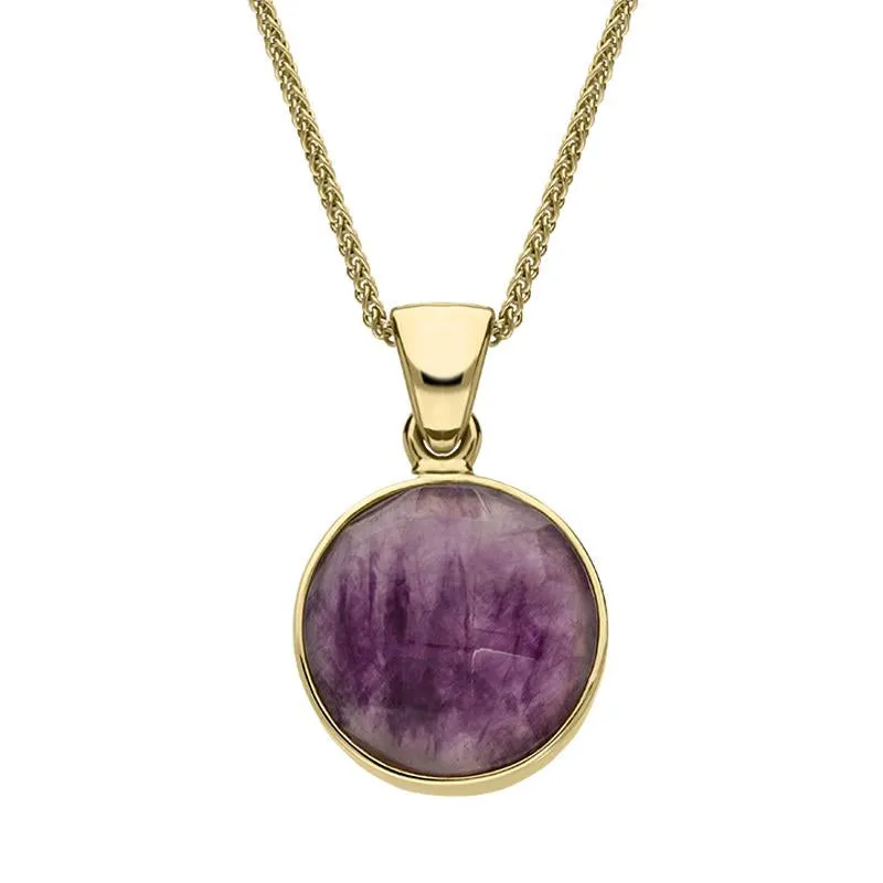 18ct Yellow Gold Blue John Faceted Round Necklace sold by C.W. Sellors