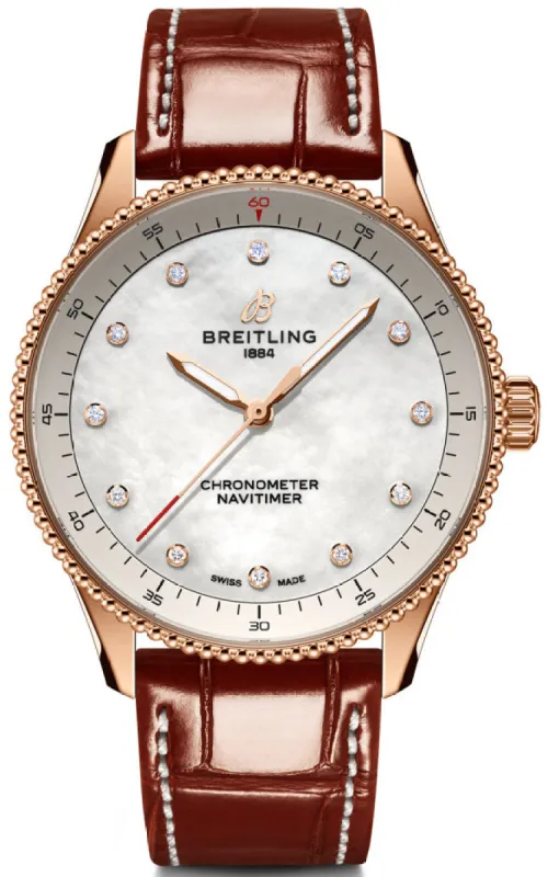 Breitling Navitimer 32 18k Red Gold Watch made by Breitling