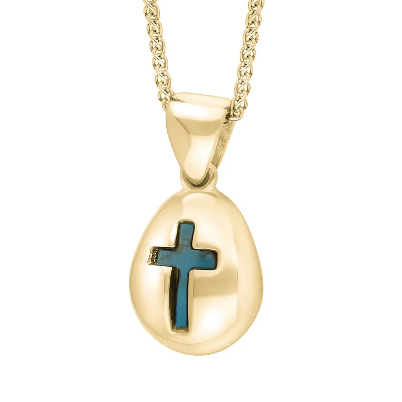 18ct Yellow Gold Turquoise Cross Pear Shape Necklace sold by C.W. Sellors product image thumbnail 2