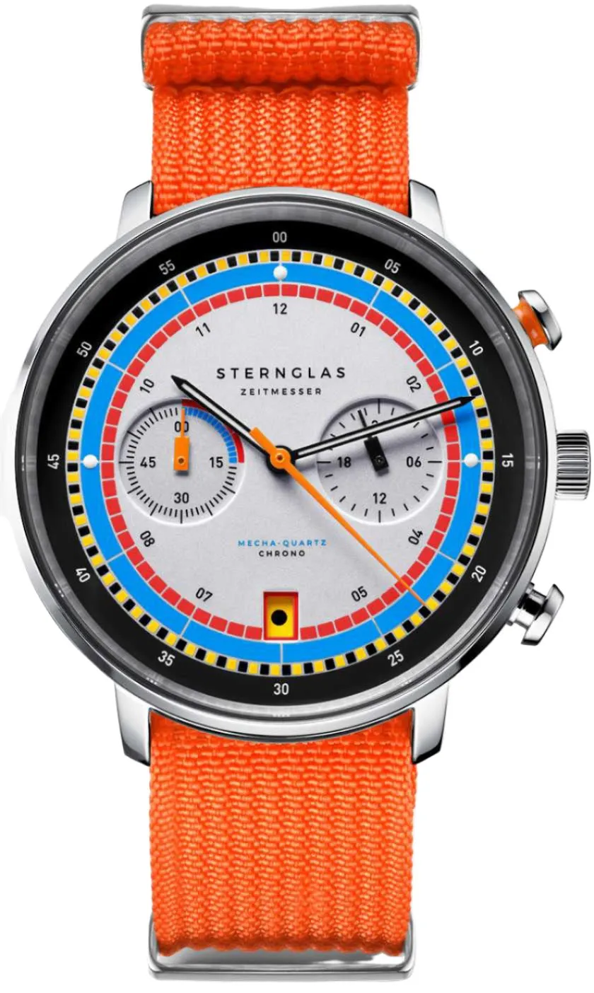 Sternglas Hamburg Chrono Regatta White Watch sold by C.W. Sellors