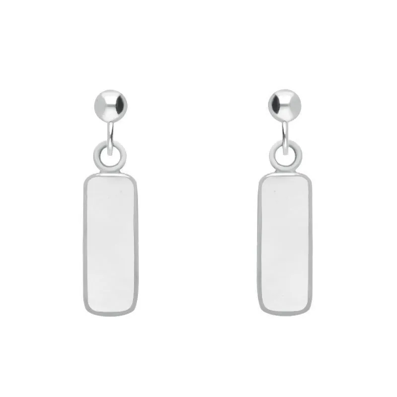 Sterling Silver Bauxite Oblong Drop Earrings sold by C.W. Sellors