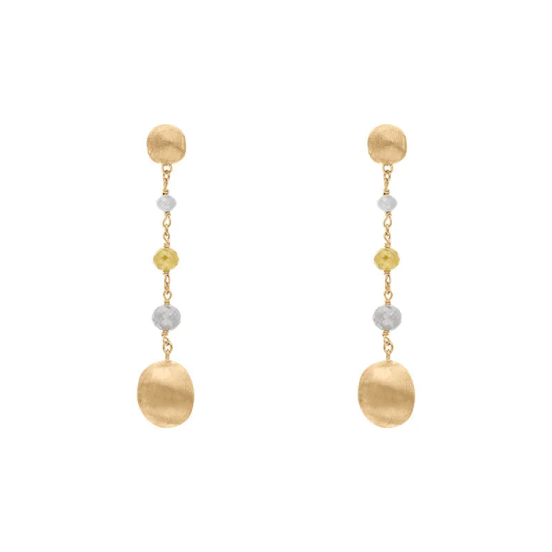 Marco Bicego Africa 18ct Yellow Gold Mixed Gemstone Drop Earrings D sold by C.W. Sellors