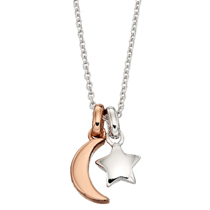 Little Star Collette Sterling Silver Star & Moon Necklace D sold by C.W. Sellors