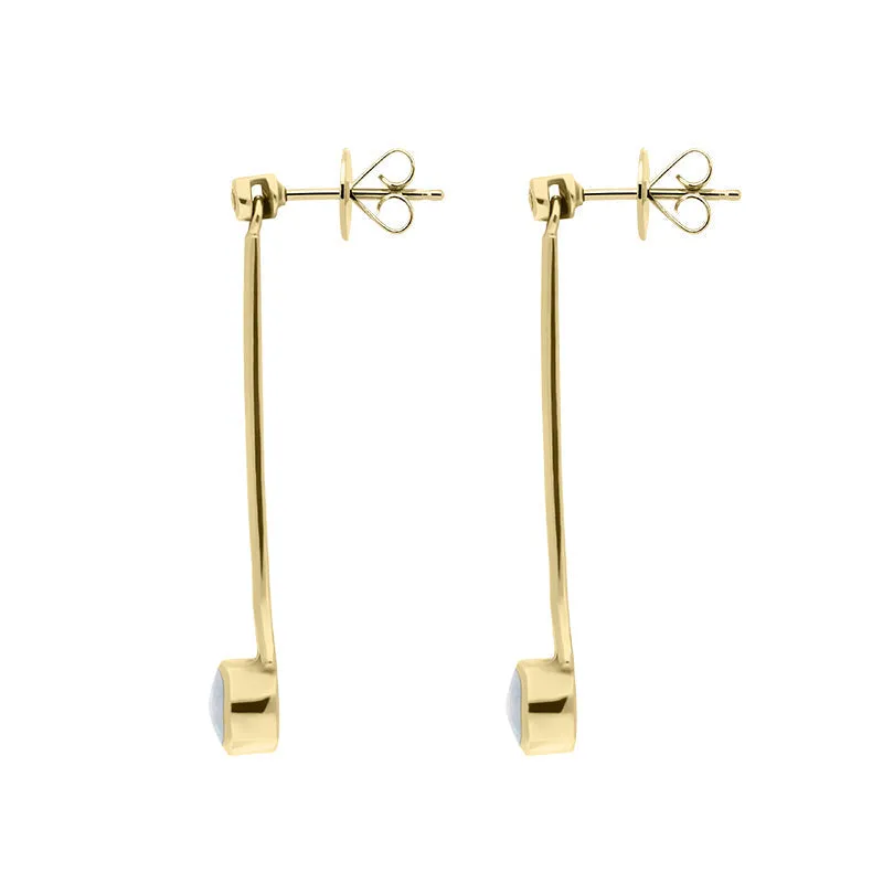 18ct Yellow Gold Opal 0.06ct Diamond Long Drop Earrings D sold by C.W. Sellors product image thumbnail 2