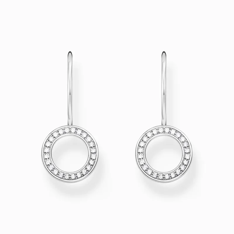 Thomas Sabo Sterling Silver Circle White Zirconia Earrings sold by C.W. Sellors