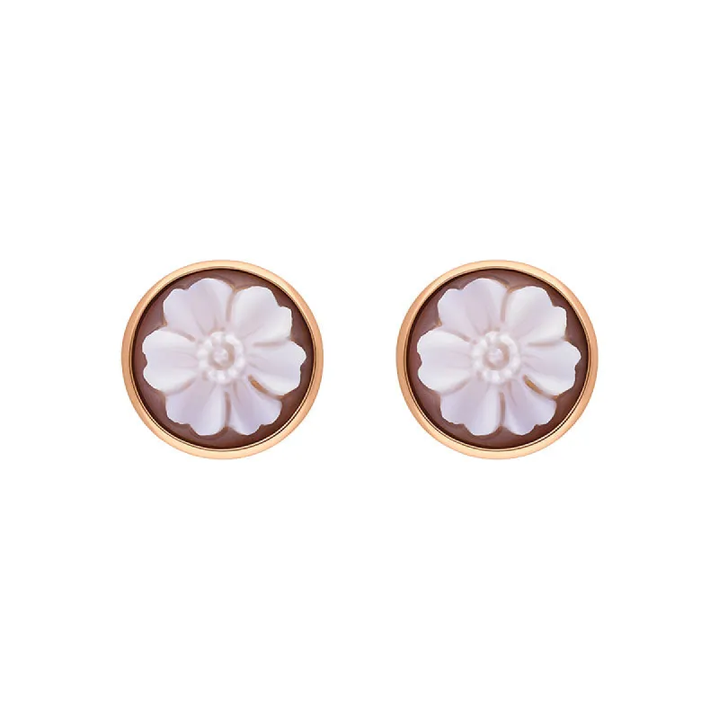 Cameo Italy Rose Gold Plated Sterling Silver Round Flower Stud Earrings D sold by C.W. Sellors