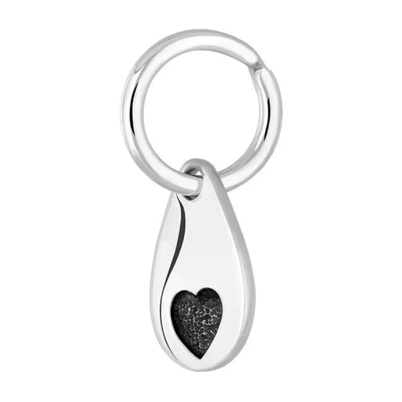 Saturno Sterling Silver Teardrop Heart Keyring D sold by C.W. Sellors