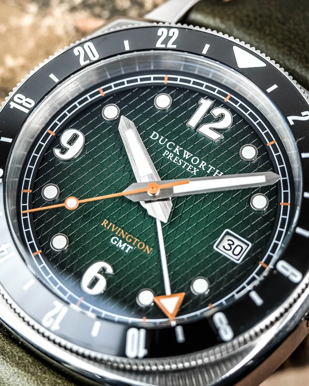 Duckworth Prestex Rivington GMT Green Fume Steel Bracelet Watch sold by C.W. Sellors product image thumbnail 4