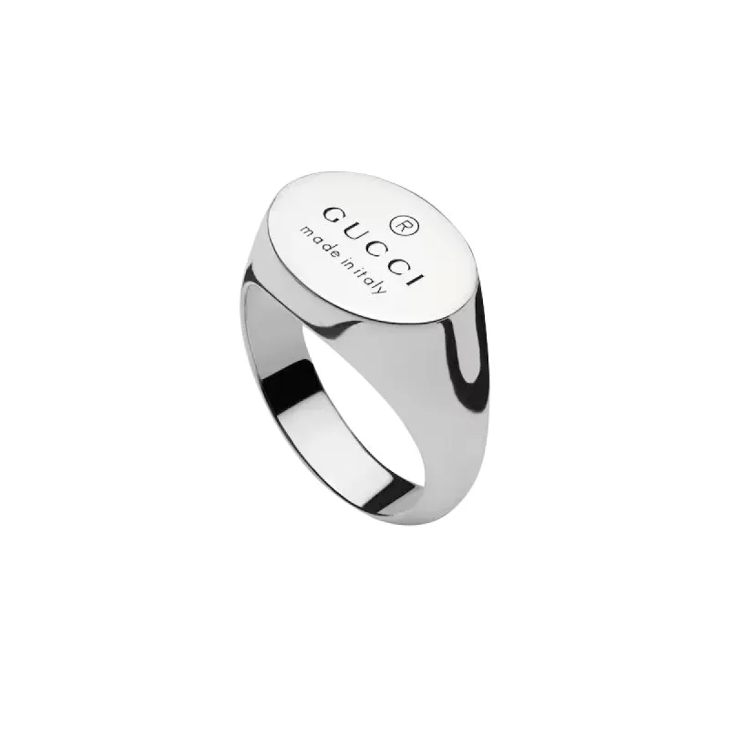 Gucci Trademark Oval Sterling Silver Ring sold by C.W. Sellors