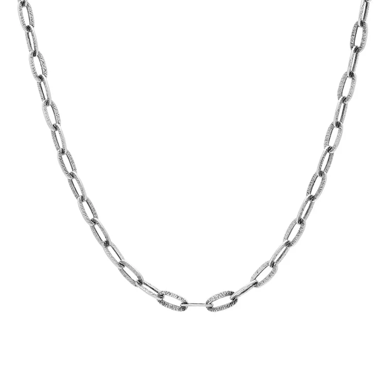 Sterling Silver 20 Inch Satinised Paper Link Chain With Extender D sold by C.W. Sellors