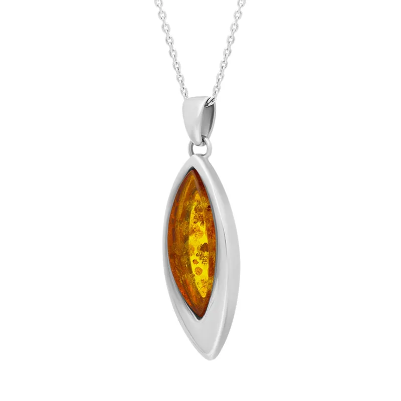 Sterling Silver Amber Marquise Pendant Necklace D sold by C.W. Sellors product image thumbnail 2