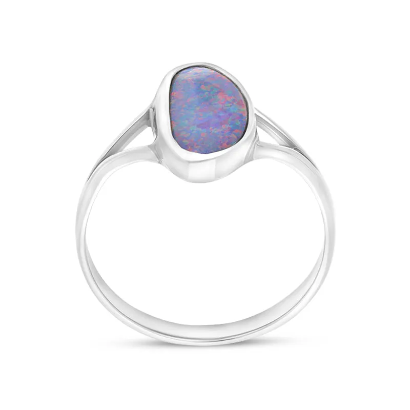 Sterling Silver Opal Doublet Abstract Split Shank Ring D sold by C.W. Sellors product image thumbnail 3