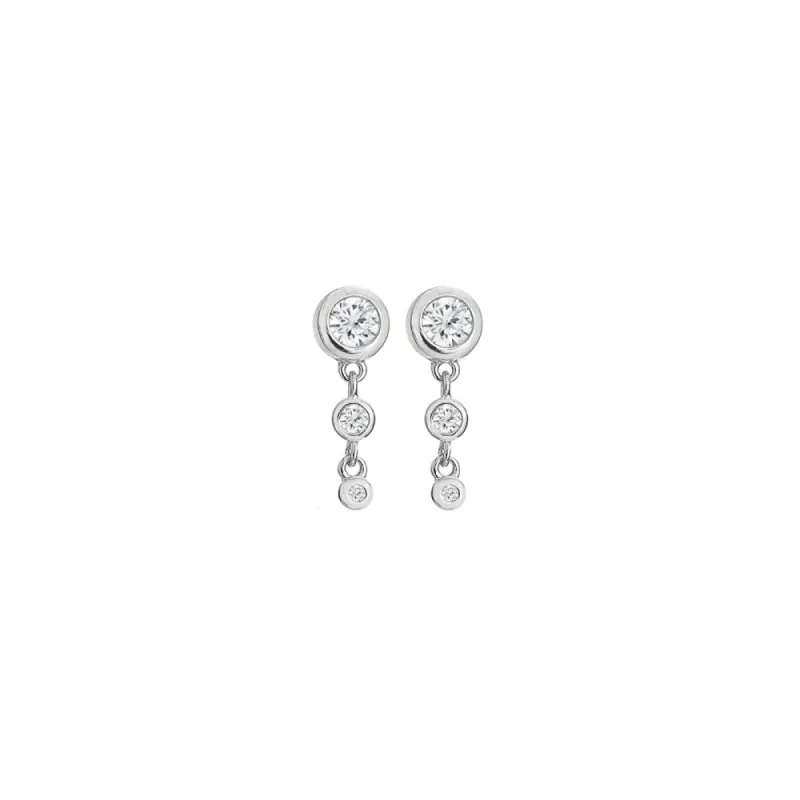 Hot Diamonds Sterling Silver White Topaz Tender Waterfall Earrings sold by C.W. Sellors