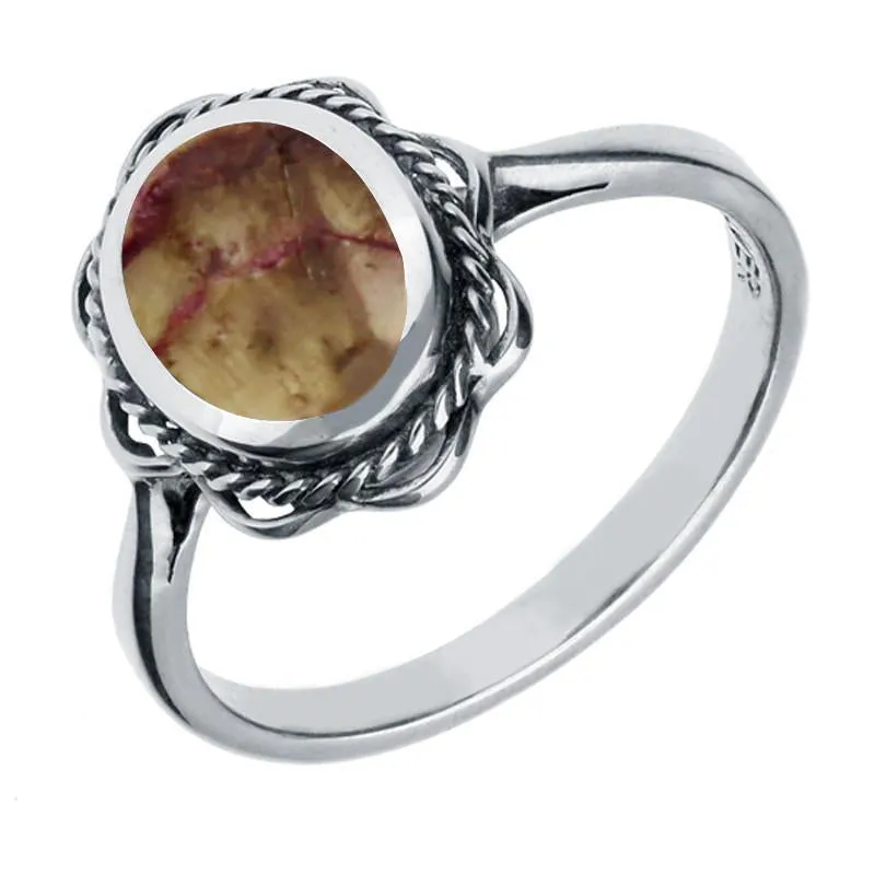 Sterling Silver Blue John Rope Frill Ring sold by C.W. Sellors