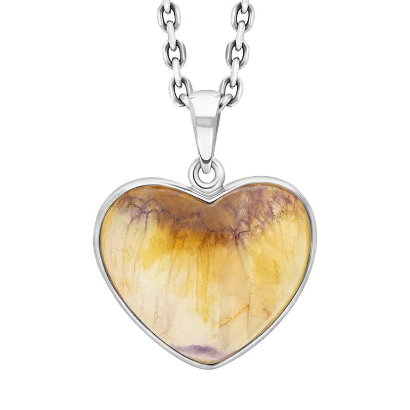 Sterling Silver Blue John Heart Necklace D sold by C.W. Sellors