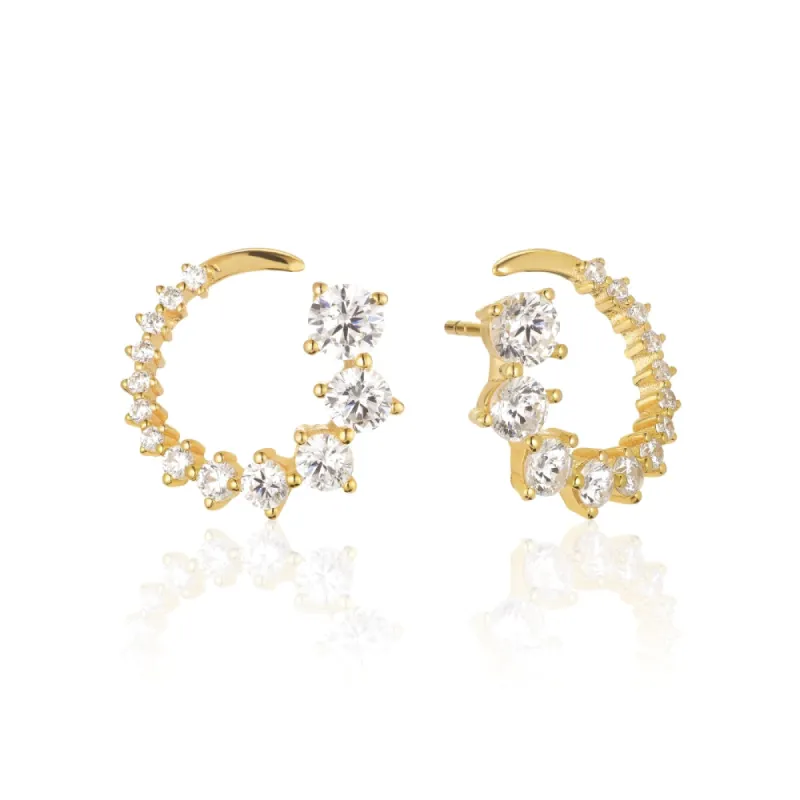 Sif Jakobs Belluno 18ct Gold Plated Sterling Silver White Zirconia Circle Stud Earrings sold by C.W. Sellors