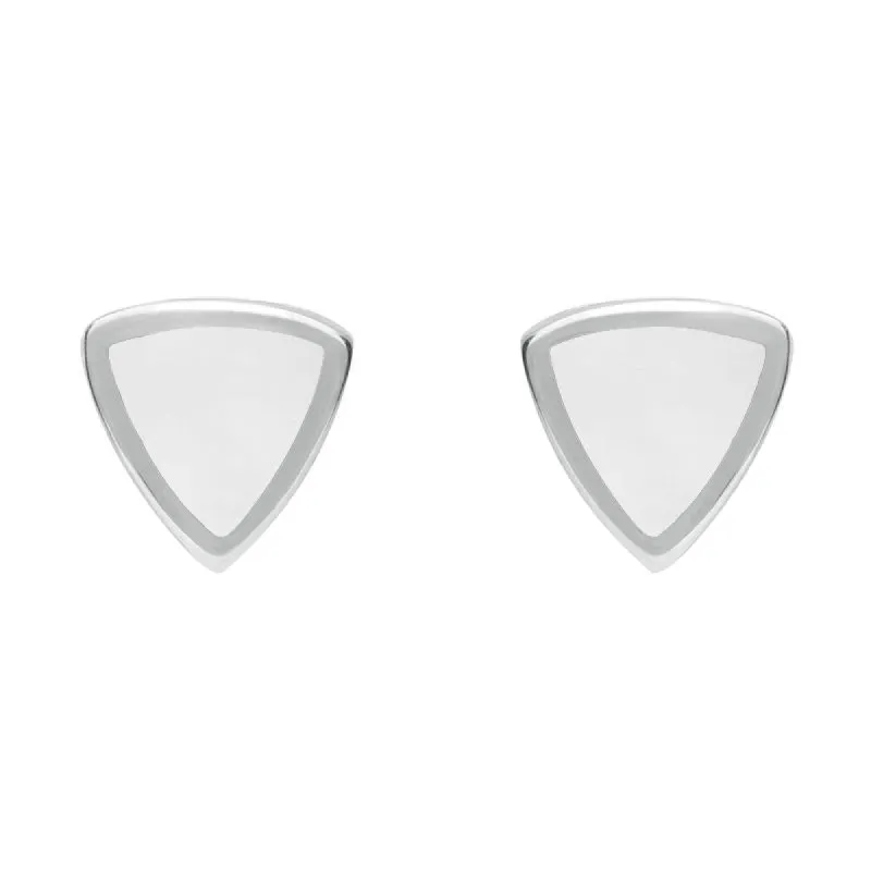Sterling Silver Bauxite Small Curved Triangle Stud Earrings sold by C.W. Sellors