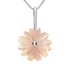 Sterling Silver Pink Mother of Pearl Tuberose 20mm Daisy Necklace sold by C.W. Sellors