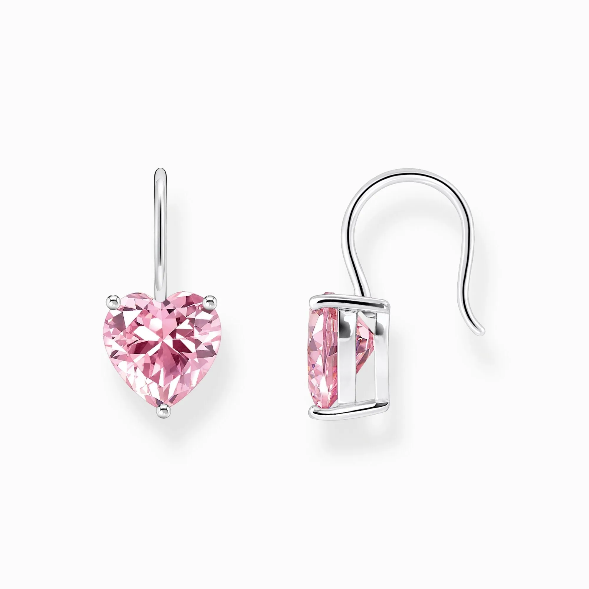 Thomas Sabo Sterling Silver Heart Pink Zirconia Earrings sold by C.W. Sellors product image thumbnail 2