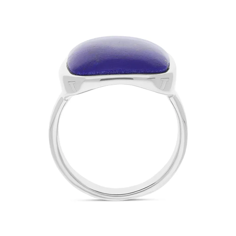 Sterling Silver Lapis Lazuli Medium Chunky Cushion Top Ring D sold by C.W. Sellors product image thumbnail 3