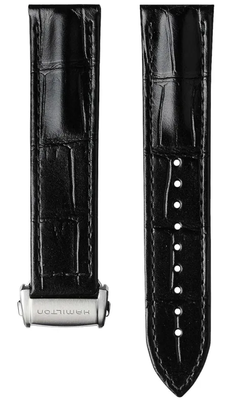 Hamilton Strap Jazzmaster Aligator Leather Black sold by C.W. Sellors