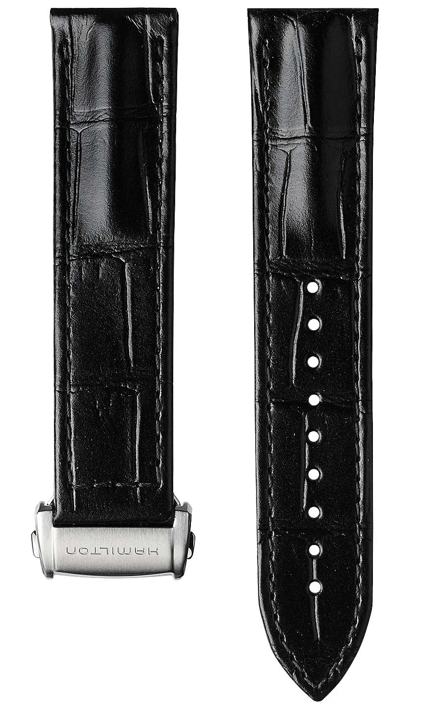 Hamilton Strap Jazzmaster Aligator Leather Black sold by C.W. Sellors
