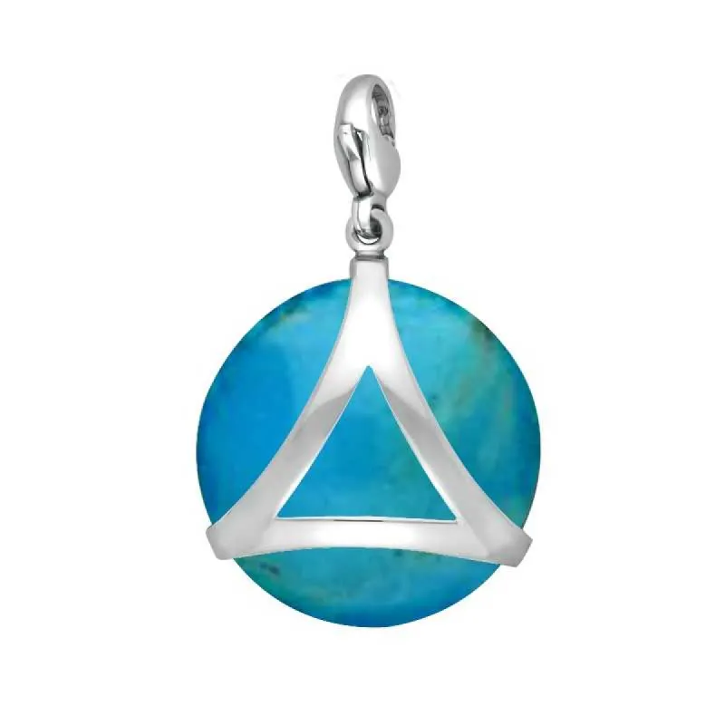 Sterling Silver Turquoise Disc Open Triangle Large Charm D sold by C.W. Sellors