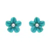 Sterling Silver Turquoise Tuberose 8mm Desert Rose Stud Earrings sold by C.W. Sellors