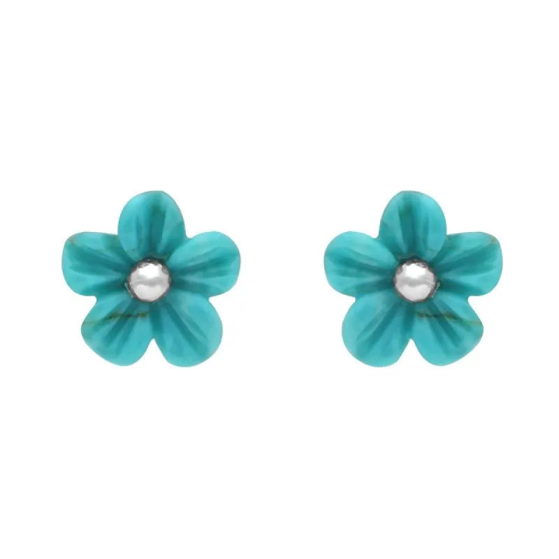 Sterling Silver Turquoise Tuberose 8mm Desert Rose Stud Earrings sold by C.W. Sellors