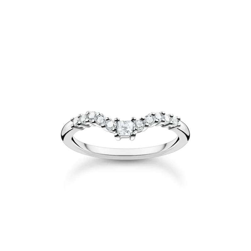 Thomas Sabo Sterling Silver White Stones Ring D sold by C.W. Sellors