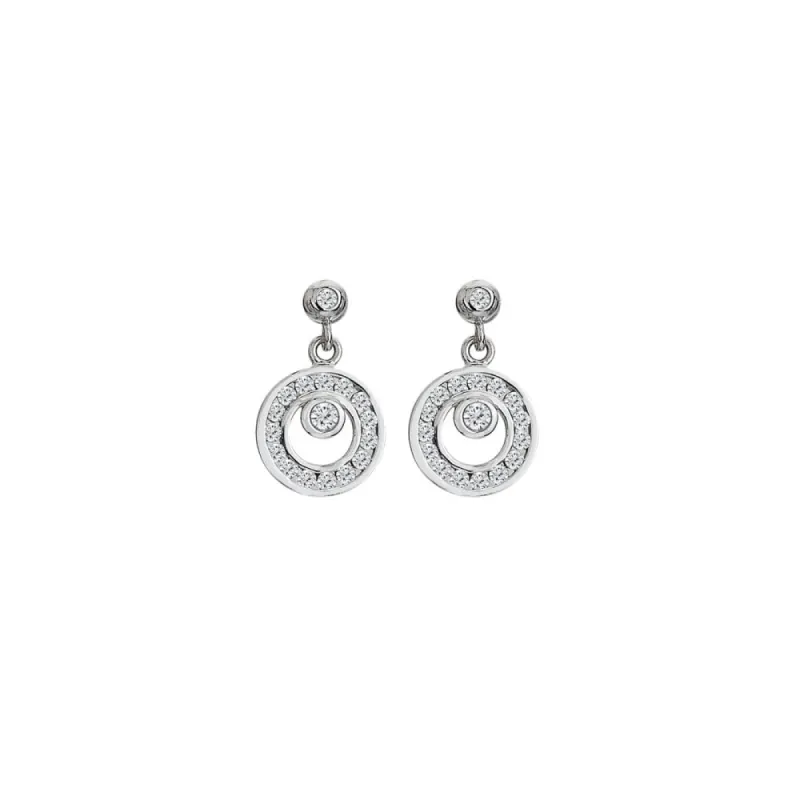 Hot Diamonds Sterling Silver White Topaz Orbit Earrings sold by C.W. Sellors