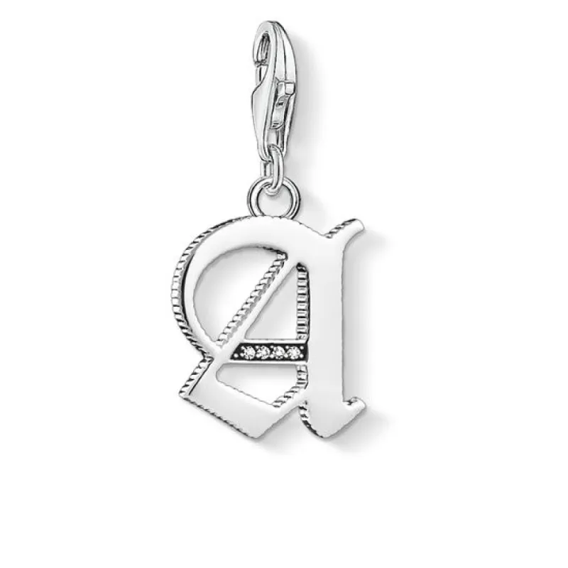 Thomas Sabo Charm Club Sterling Silver White Zirconia Letter A Charm D sold by C.W. Sellors
