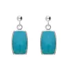 Sterling Silver Turquoise Petite Barrel Drop Earrings sold by C.W. Sellors