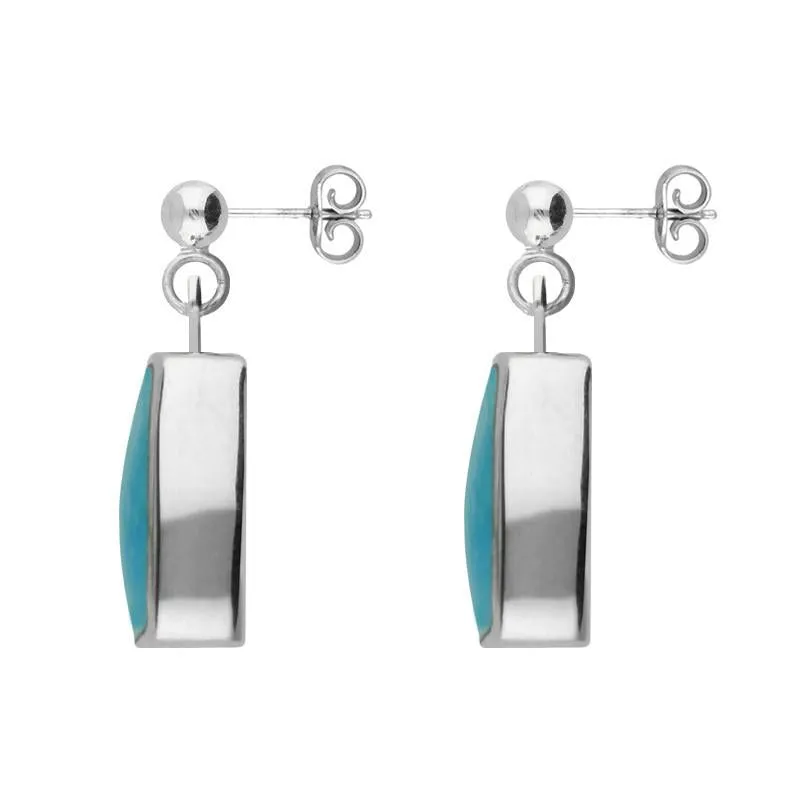 Sterling Silver Turquoise Petite Barrel Drop Earrings sold by C.W. Sellors product image thumbnail 2