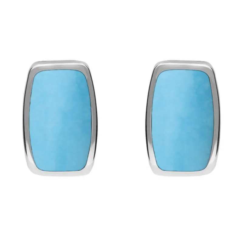 Sterling Silver Turquoise Petite Barrel Stud Earrings sold by C.W. Sellors
