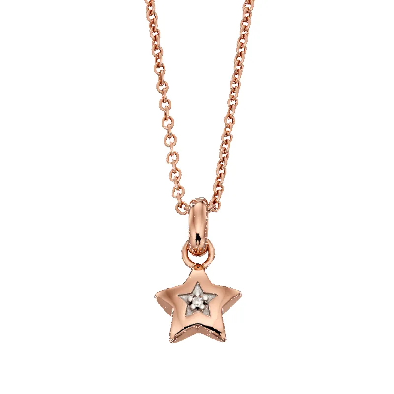 Little Star Rei Rose Gold Plated Sterling Silver Diamond Star Necklace D sold by C.W. Sellors