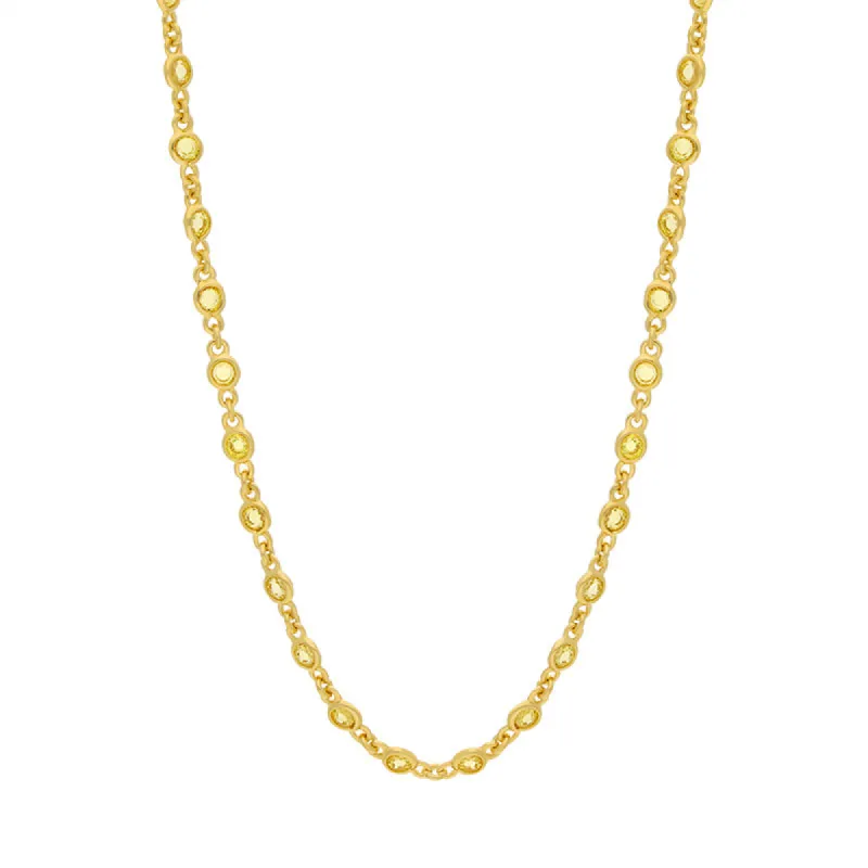 Cameo Italy Sterling Silver Yellow Gold Plated Cubic Zirconia Chain Necklace D sold by C.W. Sellors