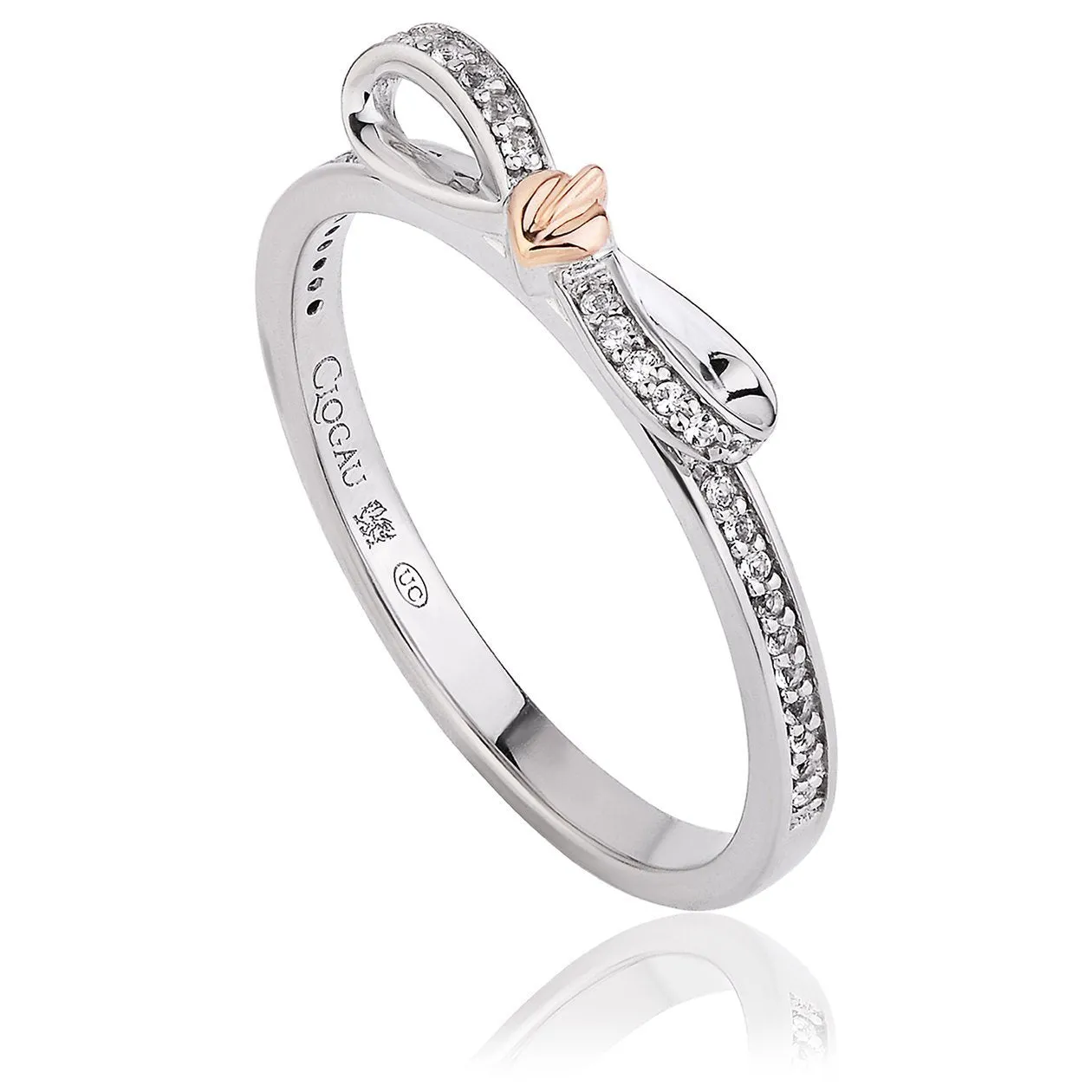 Clogau Tree Of Life Sterling Silver Rose Gold Bow Ring D sold by C.W. Sellors
