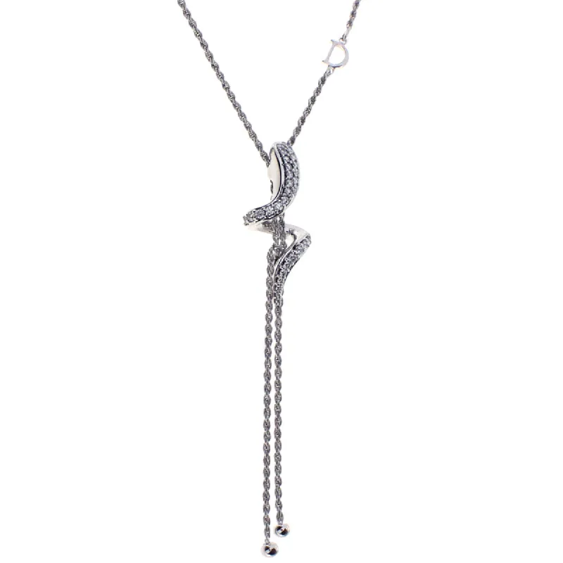 Damiani Eden 18ct White Gold 0.41ct Diamond Snake Lariat Necklace sold by C.W. Sellors