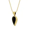 9ct Yellow Gold Whitby Jet Small Upside Down Pear Necklace sold by C.W. Sellors