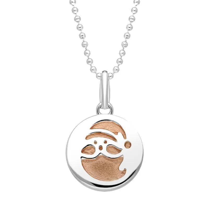 Rose Gold Plated Sterling Silver Santa Stencil Necklace sold by C.W. Sellors